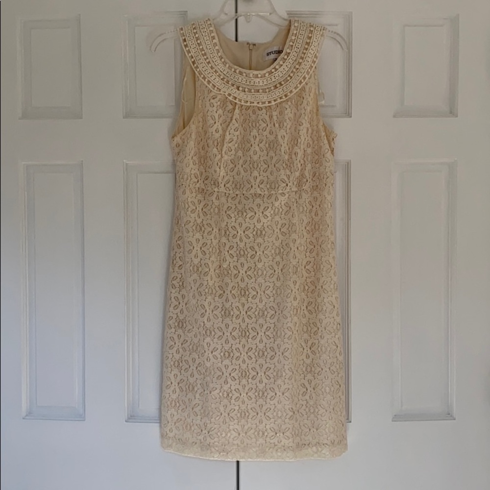 White above knee lace dress